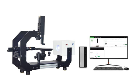 視頻接觸角測量儀通過測量液滴的形狀來確定液體在固體表面的接觸角